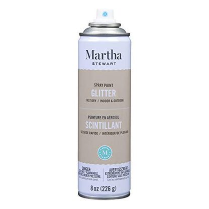 MARTHA STEWART Paint & Primer 8oz Spray Paint, Glitter Florentine Gold - color: Glitter Florentine Gold
