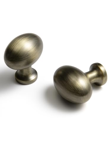 Oval Germany Bronze Cabinet Knobs, Zinc Alloy for Drawer Knobs for Dresser Cupboard Wardrobe, Kitchen Cabinet Pulls (5, Germany Bronze, Egg knob) - color: Germany Bronze