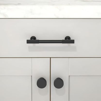 10 Pack Matte Black Cabinet Pulls 3.75 Inch(96mm) Kitchen Cabinet Handles Solid Zinc Alloy Cabinet Hardware Drawer Pulls - color: Matte Black, size: 3.75" Hole Center