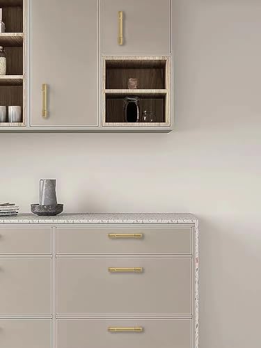 10 Pack 3 3/4"(96mm) Cabinet Handles Brushed Gold Pulls Satin Brass Drawer Pulls Kitchen Hardware for Cabinets Cupboard Handles - color: Brushed Gold/Brass, size: 3-3/4"(96mm) hole center