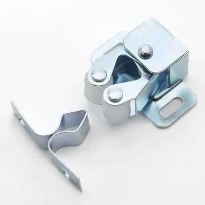 12 Pcs Double Roller Catch Cabinet Latches, Silver