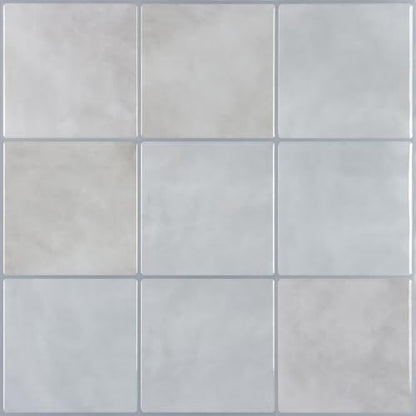 CHIHUT 12''x12'' Grey Marble Peel and Stick Tile Backsplash 16 Sheets Self Adhesive Waterproof Stick on Wall Tile for Kitchen Island Fireplace Thick Glossy Subway Tile Removable Vinyl Back Splash - color: Gray, size: 16 Tiles