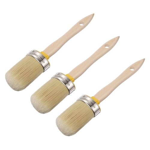 uxcell 3Pcs Wax Paint Brushes 2.3x1.6Inch Chalk Stencil Brush Oval PET - size: 2.3 x 1.6 Inch