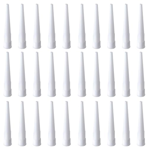 NEWHOOK 30Pc Caulk Extender Nozzle 4" Plastic Tips for Sausage Gun