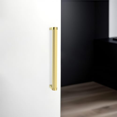 10 Pack Brushed Gold Cabinet Pulls knurled 6-1/4 Inch Hole Centers Kitchen Cabinet Handles Gold Drawer Pulls Cabinet Hardware - color: Brushed Gold, size: 6-1/4'' Hole Center(160mm)