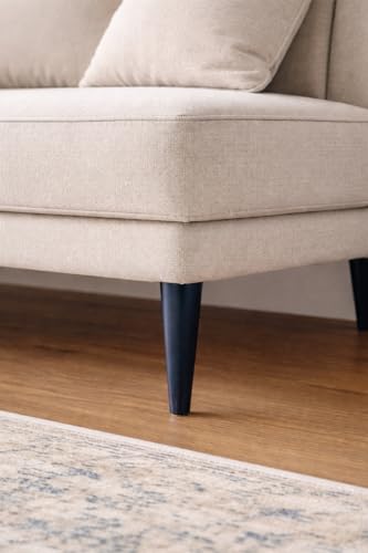 10 Inch Round Solid Beech Wood Replacement Furniture Legs, Set of 4, Wooden Feet Mid Century Modern, Unfinished Legs for Sofa, Couch, Armchair, Ottoman, Cabinet, TV Stand, Dresser - size: 10" / 25cm