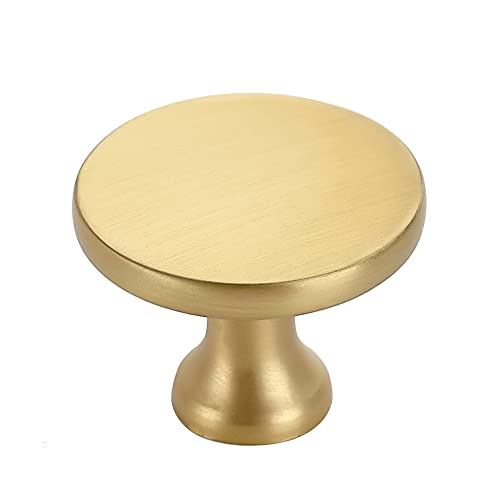 Ravinte Gold Round Kitchen Cabinet Knobs Pulls 1-1/4 Inch 30 Pack - color: Brushed Gold