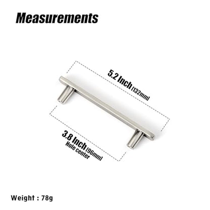 Goo-Ki 3-3/4 Inch （96mm） Hole Centers Luxurious & Sturdy Zinc Alloy Cabinet Handls,Satin Nickel Cabinet Pulls for Kitchen,Drawer,Cupboard & Wardrobe,6 Pack - color: Satin Nickel, size: 3.8 inch (96 mm) Hole Centers, style: Pulls With No Backplate
