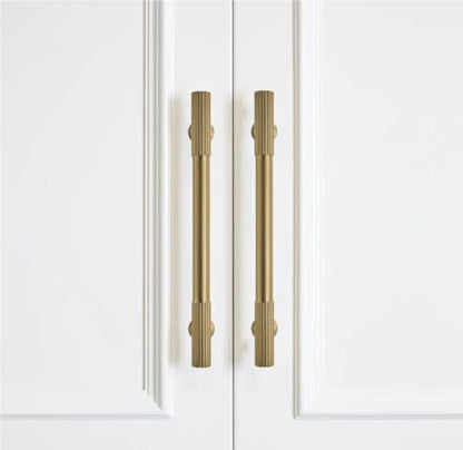 10-Pack 3-1/2 Inch Hole Center Brushed Brass Cabinet Pulls Solid Heavy Duty Cabinet Pull is Suitable for Drawers Dressers Handles Kitchens Bathroom cabinets - color: Brushed Brass, size: 3-1/2 Inch(89mm) hole center