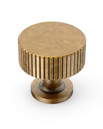 Antique Brass Cabinet Knobs Drawer Pulls 10 Pack - color: Antique Brass, size: Knob - No Hole Center