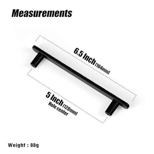 Goo-Ki 5 Inch (128 mm) Hole Centers Luxurious & Sturdy Zinc Alloy Cabinet Handls,Matt Black Cabinet Pulls for Kitchen,Drawer,Cupboard & Wardrobe,6 Pack - color: Matte Black, size: 5.0 inch (128 mm) Hole Centers, style: Pulls With No Backplate