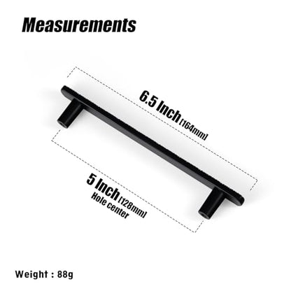 Goo-Ki 5 Inch (128 mm) Hole Centers Luxurious & Sturdy Zinc Alloy Cabinet Handls,Matt Black Cabinet Pulls for Kitchen,Drawer,Cupboard & Wardrobe,6 Pack - color: Matte Black, size: 5.0 inch (128 mm) Hole Centers, style: Pulls With No Backplate