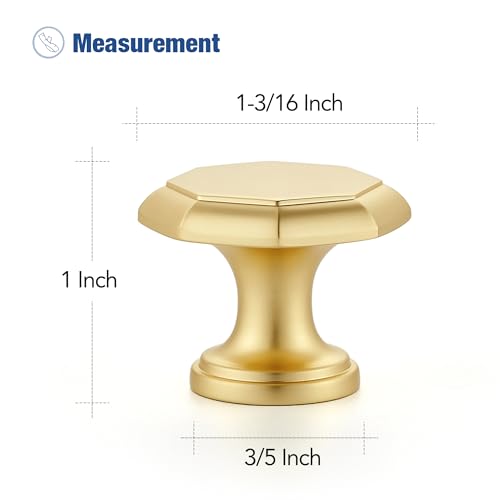 Ravinte Brushed Gold Single Hole Round Cabinet Knobs,Zinc Pull,10 Pack - color: Brushed Gold