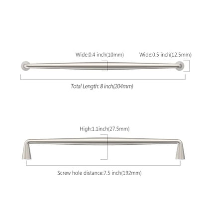 Asidrama Brushed Satin Nickel Cabinet Pulls Solid Handles,7.5 Inch,10 Pack - color: Brushed Satin Nickel, size: 7.5" Hole Center(192mm)