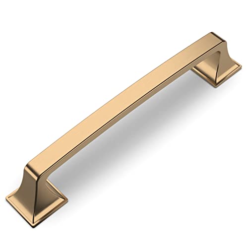 Amerdeco 10 Pack Champagne Bronze Cabinet Pulls 5 Inch(128mm) Hole Center Cabinet Hardware Kitchen Cabinet Handles for Bathroom Drawer Pulls Dresser Pulls ZH0002 - color: Champagne Bronze, size: 5"/128MM Hole Center