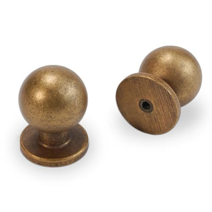 10 Pack Antique Brass Kitchen Cabinet Knobs - color: Antique Brass, size: Standard
