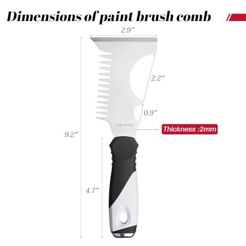 Mister Rui 5-in-1 Paint Brush Comb & Roller Cleaner, Stainless, Hammer Base - color: Black+gray