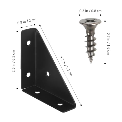 Hemobllo Corner Brackets for Wood Metal Corner Bracket 10 Pack Triangle Shelf Brace with Pre-Drilled Holes for Furniture Frame Bed Frame Desk Cabinet Support 3.54 X 2.55 X 0.74 in