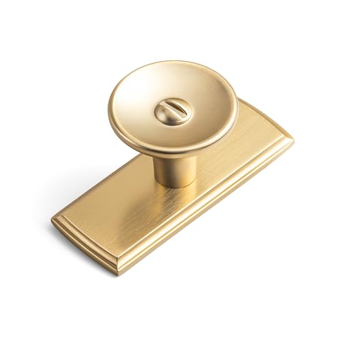 6 Pack Champagne Bronze Cabinet Knobs with Backplate Modern Knob - color: Champagne Bronze, style: Escutcheon