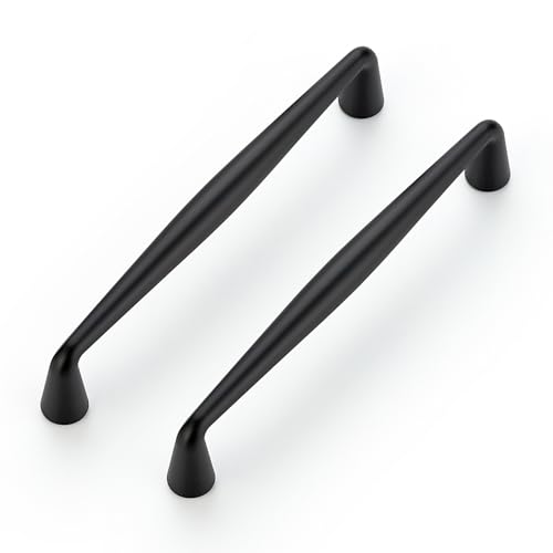 Ravinte Matte Black Cabinet Handles Solid Handles,5 Inch,10 Pack - color: Matte Black, size: 5 Inches Hole Center