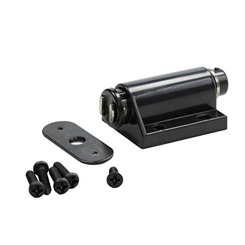 Rok Hardware Magnetic Kitchen Cabinet Furniture Door Touch Push to Open Latch Catch (2 Pack, Black) - color: Black