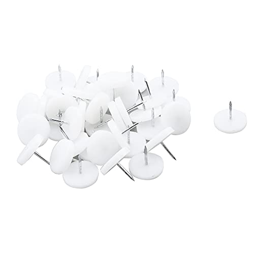 Antrader 1" Dia. Nylon Nail-on Slider Glides Floor Protector 40pcs,White - color: White, size: 25 mm (40 count)