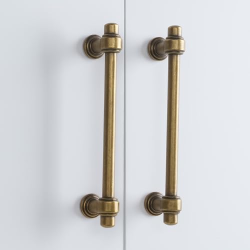 Antique Brass Kitchen Cabinet Pulls 10 Inch 10 Pack - color: Antique Brass, size: 10" Hole Center(254mm)