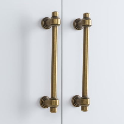 Antique Brass Kitchen Cabinet Pulls 3-3/4 Inch 10 Pack - color: Antique Brass, size: 3-3/4' Hole Center(96mm)
