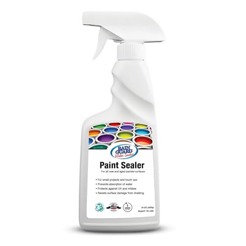 Rain Guard Paint Sealer Spray 16 oz | Ready to Use | Protects Painted Concrete, Wood, Stone | Silane/Siloxane Acrylic Waterproofer | UV Resistant | Fast Drying | Semi-Satin Finish - size: 16 oz