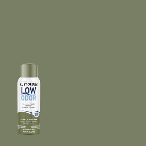 Rust-Oleum Low Odor Premium Spray Paint, Matte In The Green - color: In The Green, size: 11 Ounce (Pack of 2)