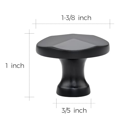 Ravinte Matte Black Round Cabinet Hardware Knobs,Zinc Knobs,25 Pack - color: Matte Black