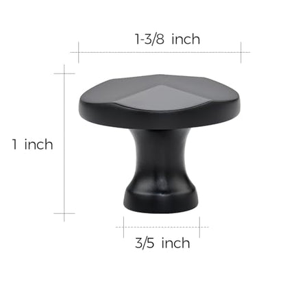 Ravinte Matte Black Round Cabinet Hardware Knobs,Zinc Knobs,25 Pack - color: Matte Black