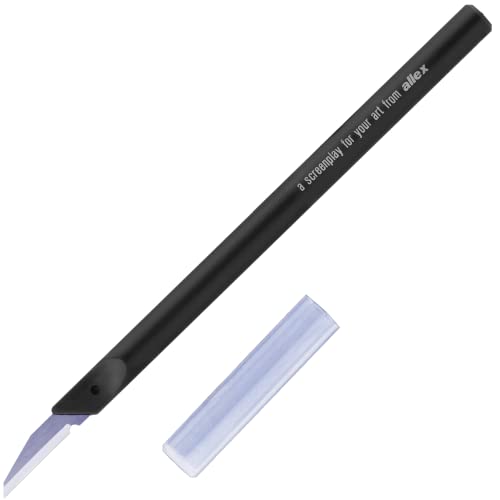 ALLEX Japanese Exacto Craft Knife with Cap Cover [0.8" Straight Blade] - Precision Hobby Knife for Crafting, Art, Model Kit - Sharp Japanese Stainless Steel & Heavy Duty Fixed Blade - Made in Japan - color: Straight Blade