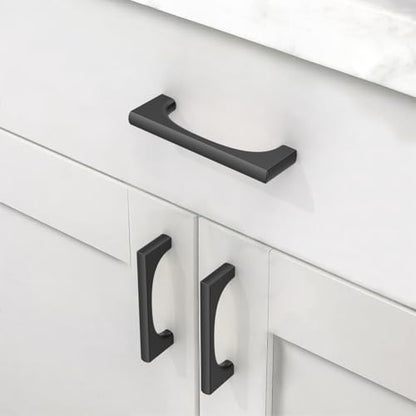 Asidrama 10 Pack 3 Inch(76mm) Matte Black Cabinet pulls Kitchen Cabinet Handles, Cabinet Pulls Kitchen Cabinet Hardware for Cupboard Drawer Pulls 2321 - color: Matte Black, size: 3" Hole Center, style: 10 Pack