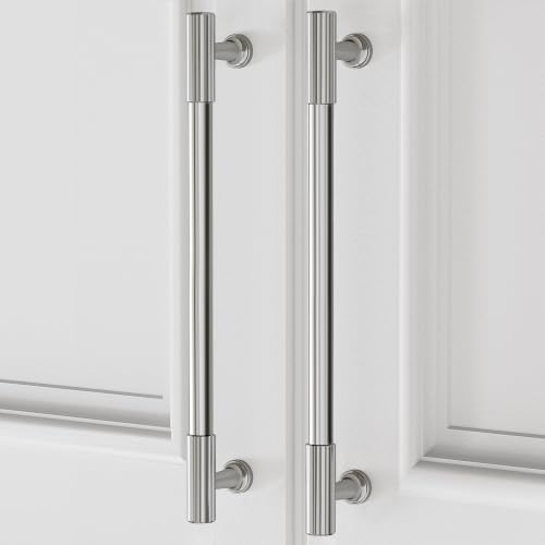 VEHCIL 20 Pack Brushed Nickel Cabinet Handles, 7.5" Hole Centers Kitchen Cabinet Pulls Drawer Dresser Handles Cabinet Hardware for Kitchen Cupboard, Solid Zinc Alloy - color: Brushed Nickel (20PACK), size: 7.5 Inch Hole Center
