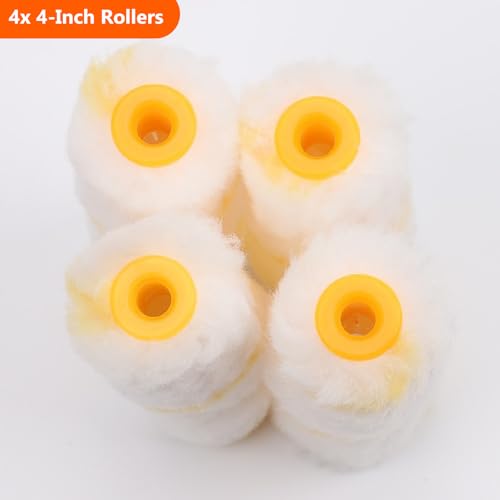 King Origin Paint Roller Kit with Extension Pole 3.7 Ft, 12 PCS - color: 4"&9" Rollers, 12-Pack