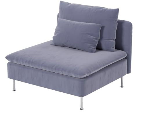 Heavy Velvet SODERHAMN Chair Cover Compatible with IKEA Sofa Slipcover - color: Velvet Light Blue, size: 1 Seat Section
