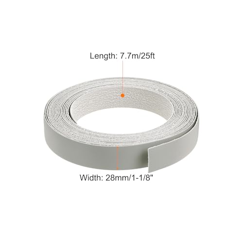 uxcell Edge Banding 1-1/8 Inch x 25ft Pre-Glued Veneer Gray - color: Gray, size: 1-1/8 Inch x 25ft
