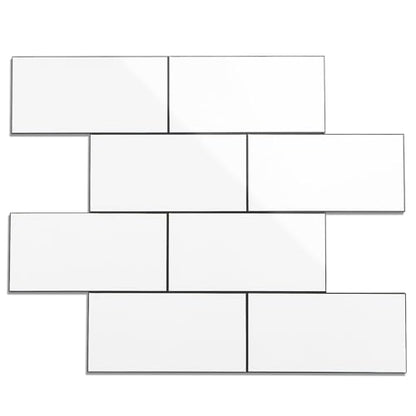 Havenly Peel and Stick Backsplash Tile for Kitchen & Bathroom Walls (White, 10 Tiles - 9.7 sq. ft. (0.9 m²)) - color: White