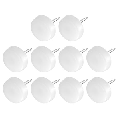 METALLIXITY Furniture Feet Nail (16mm/0.63in) 20Pcs, Plastic Round Chair Glides Sliders - for Chairs Sofa Furniture Sliders Protector Pad, White - size: 16mm/0.63in