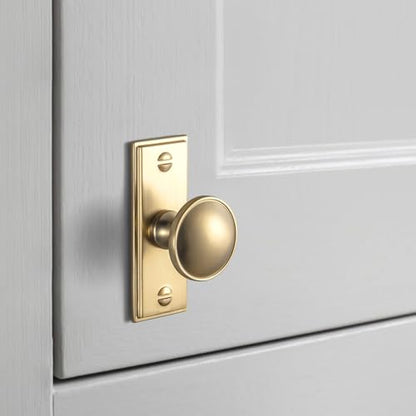6Pack Champagne Bronze Cabinet Knobs with Backplate Drawer knobs - color: Champagne Bronze, style: Plaquette