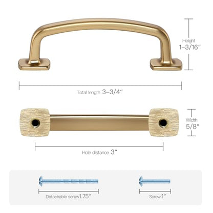 Ravinte Arch Cabinet Pulls 3in 10 Pack Champagne Bronze Cabinet Handles - color: Champagne Bronze, size: 3 inch hole center