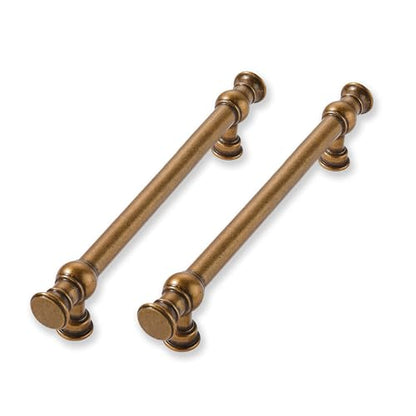 2 Pack 4 Inch Hole Center Antique Brass Cabinet Pulls-Heavy Duty Solid Cabinet Handles Suitable for Cabinets, Dressers, Kitchens and Bathroom cabinets - color: Antique Brass, size: 4 Inch hole center, style: 2-Pack