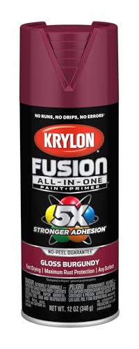 Krylon Rust Preventative Spray Paint, Burgundy, Gloss, Solvent, 12 oz K02704007-1 Each - color: Burgundy, size: 1 Count (Pack of 1), style: Gloss