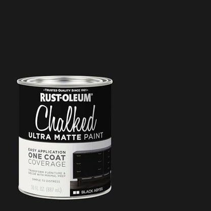 Rust-Oleum Chalked All-in-One Ultra Matte Black Abyss Spray Paint - color: Black Abyss, size: 30 Ounce (Pack of 2)