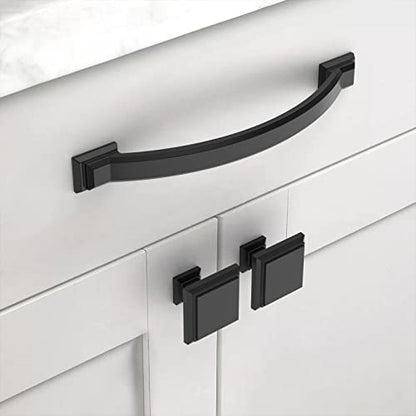 Asidrama 10 Pack 5 Inch(128mm) Matte Black Kitchen Cabinet Handles, Cabinet Pulls Kitchen Cabinet Hardware for Cupboard Drawer Pulls - color: Matte Black, size: 5" Hole Center(128mm), style: 10 Pack
