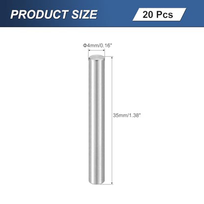 uxcell 20Pcs M4x35mm 304 Stainless Steel Dowel Pin, Shelf Support Peg Pins - size: M4x35mm