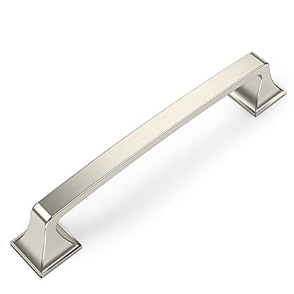 Amerdeco 10 Pack Kitchen Cabinet Handles Brushed Satin Nickel Cabinet Pulls 5 Inch(128mm) Hole Center Cabinet Hardware for Bathroom Drawer Pulls Dresser Pulls AM0002 - color: Brushed Satin Nickel, size: 5"/128mm Hole Center