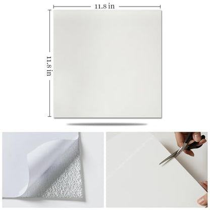 10 Sheets Peel and Stick Backsplash, 11.8"x11.8" Stick on Backsplash Tile Stickers Self Adhesive Backsplash Tile for Kitchen Bathroom Laundry Room - color: White, size: 10 Pack