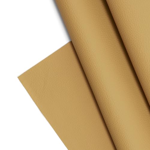 Textured Faux Leather Fabric, Smooth Pebble Grain Vinyl Sheets, Embossed Material, Upholstery, Fashion Apparel, Automotive, DIY and Crafting Pleather - Individual 1 Yard Cut 36"x54" (Caramel) - color: Caramel, size: 1 Yard